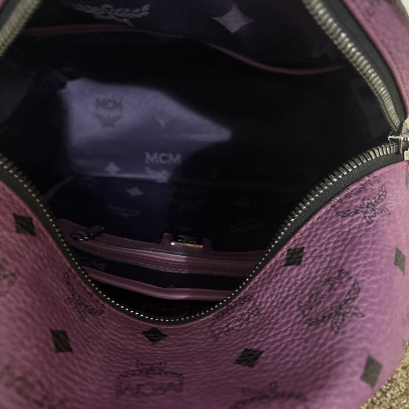 Nieman Marcus MCM Purple Leather Backpack - Picture 3 of 4